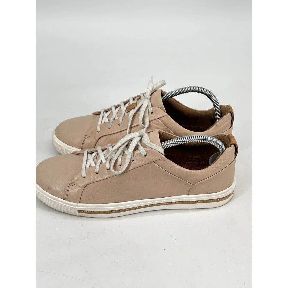 Unstructured by Clarks Womens Size 9 Un Maui Lace Blush Leather Sneakers